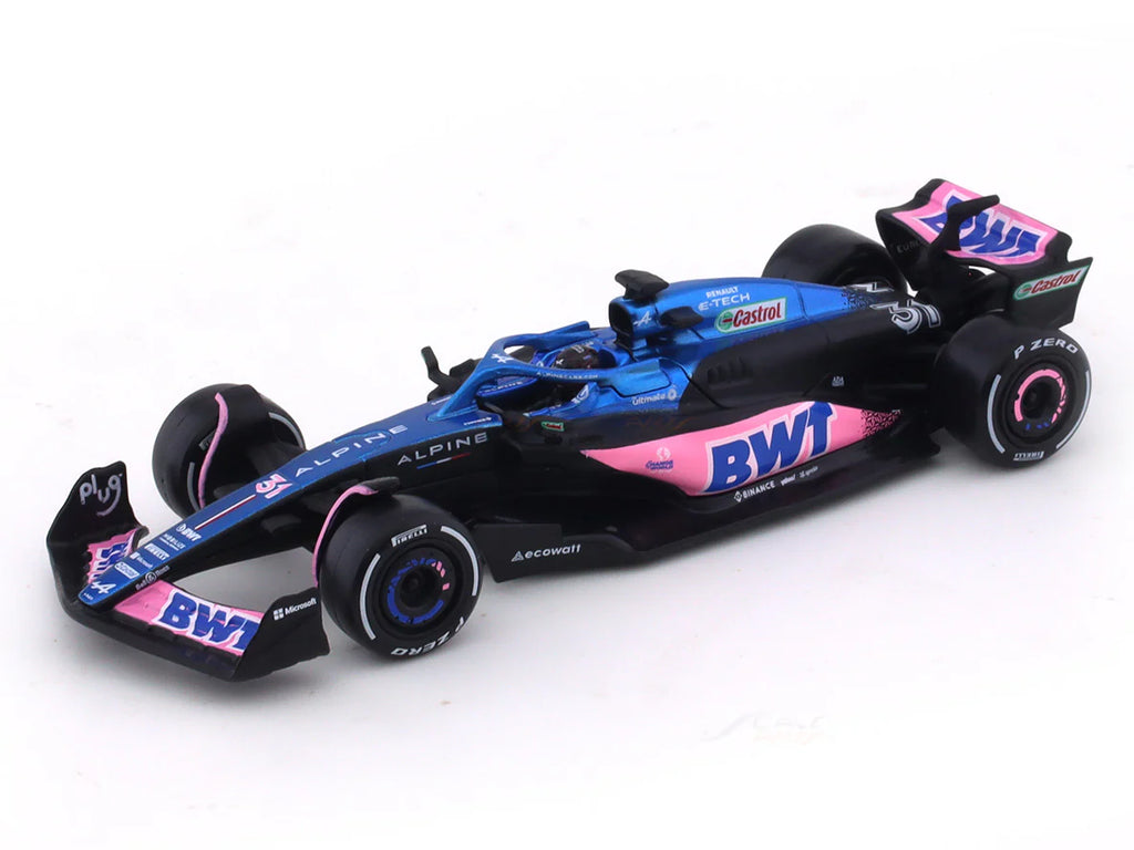 2023 BWT Alpine A523 Esteban Ocon 1:43 Bburago Formula 1 Diecast Scale Model Car - Packaging