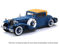Pre order  : 1929 Cord L-29 Coupe by Hayes for Count Alexis de Sakhnoffsky 1:43 Esval models scale model car.