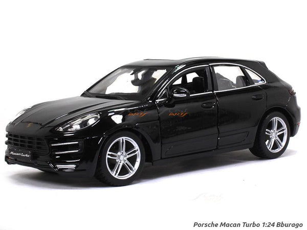 Porsche Macan Turbo Black 1:24 Bburago diecast scale Model car.