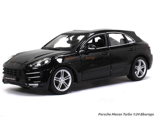Porsche Macan Turbo Black 1:24 Bburago diecast scale Model car.