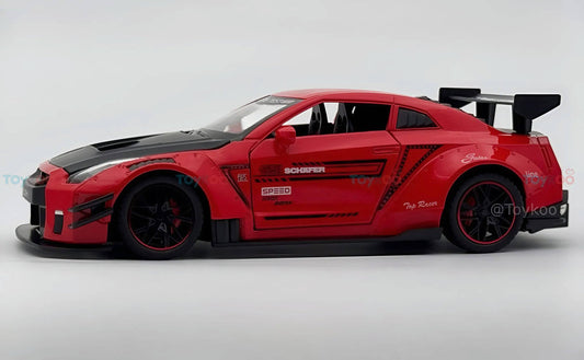 Nissan GTR-R R35 Schafer 1:18 diecast scale model miniature car - Big Size | Assorted Colors